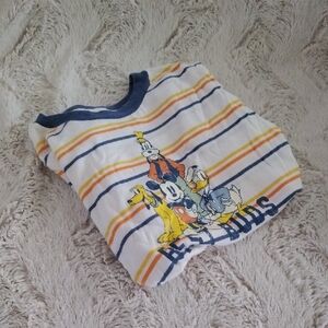 Disney White and Yellow Striped T-Shirt